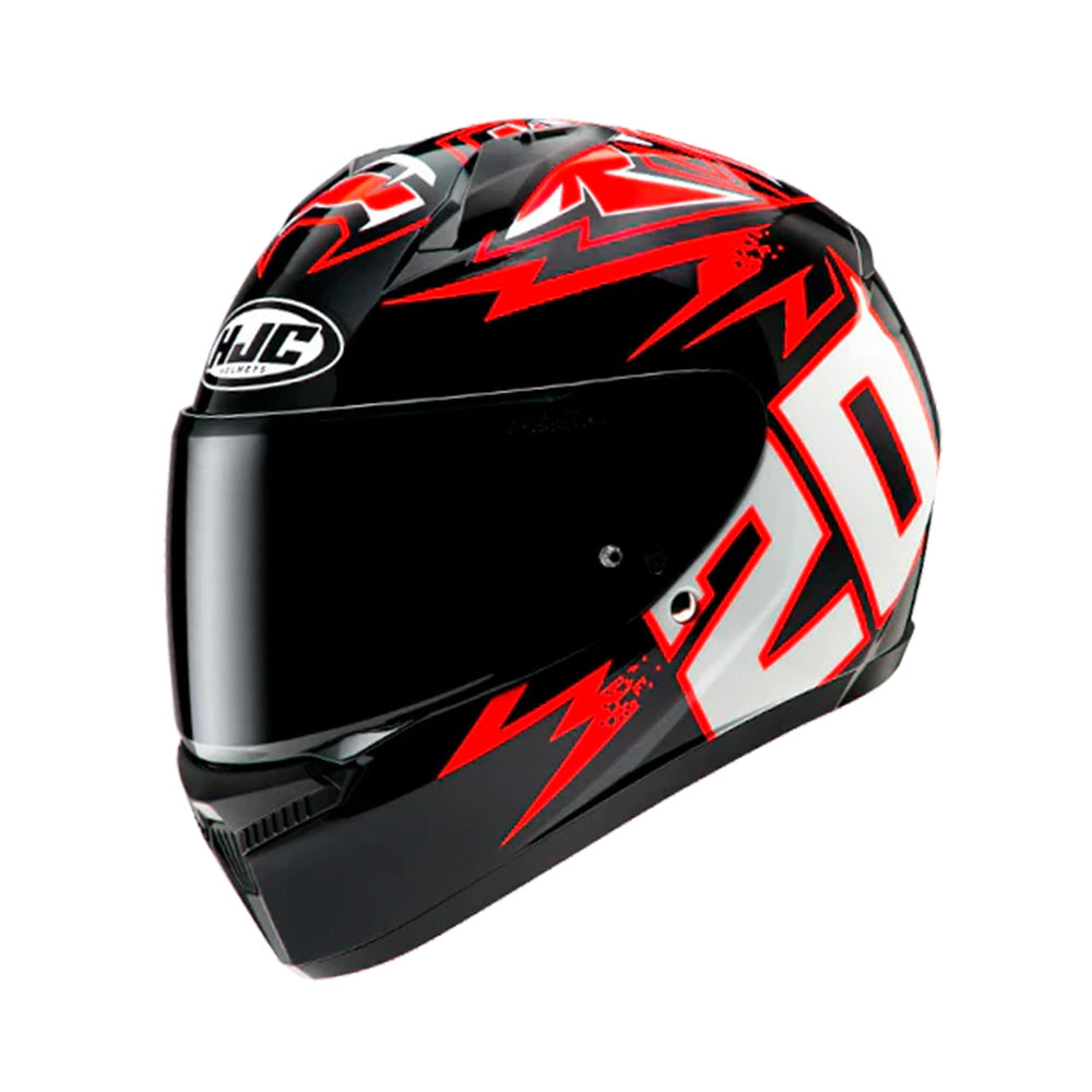 Capacete HJC C10 Fabio Quartararo 2024 Vermelho Preto Branco – foto 1