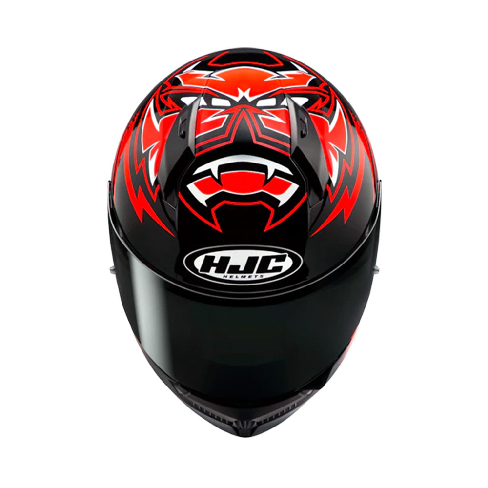 Capacete HJC C10 Fabio Quartararo 2024 Vermelho Preto Branco – foto 7