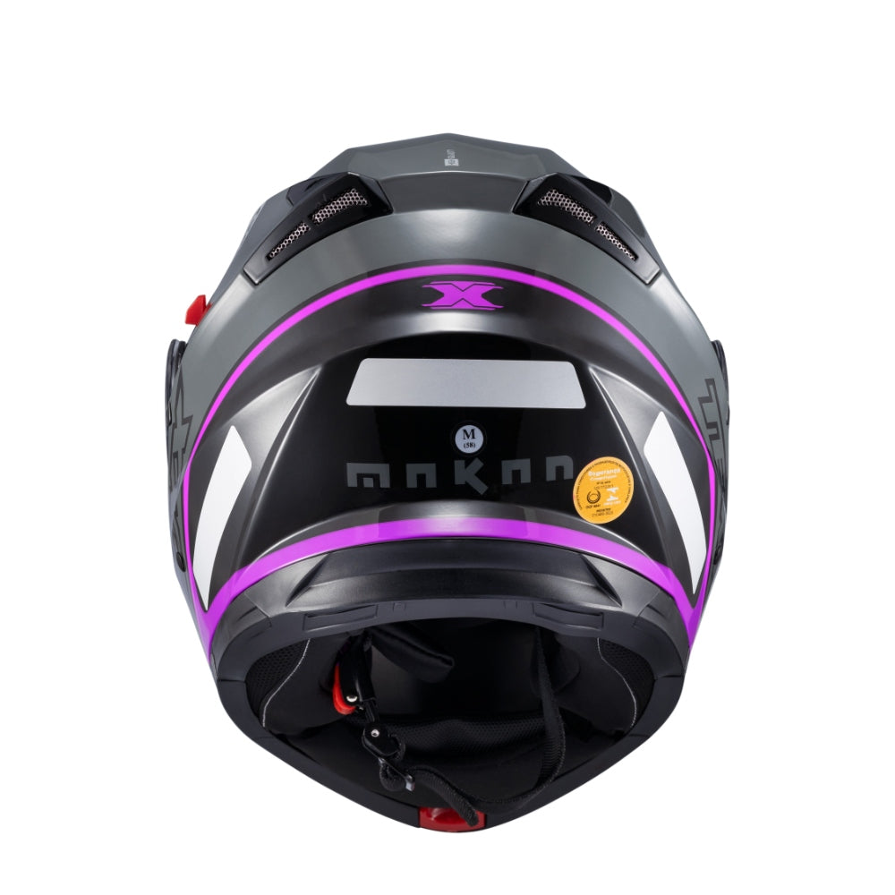Capacete Texx Escamoteável Gladiator V3 Makan Cinza Rosa Brilho – foto 5