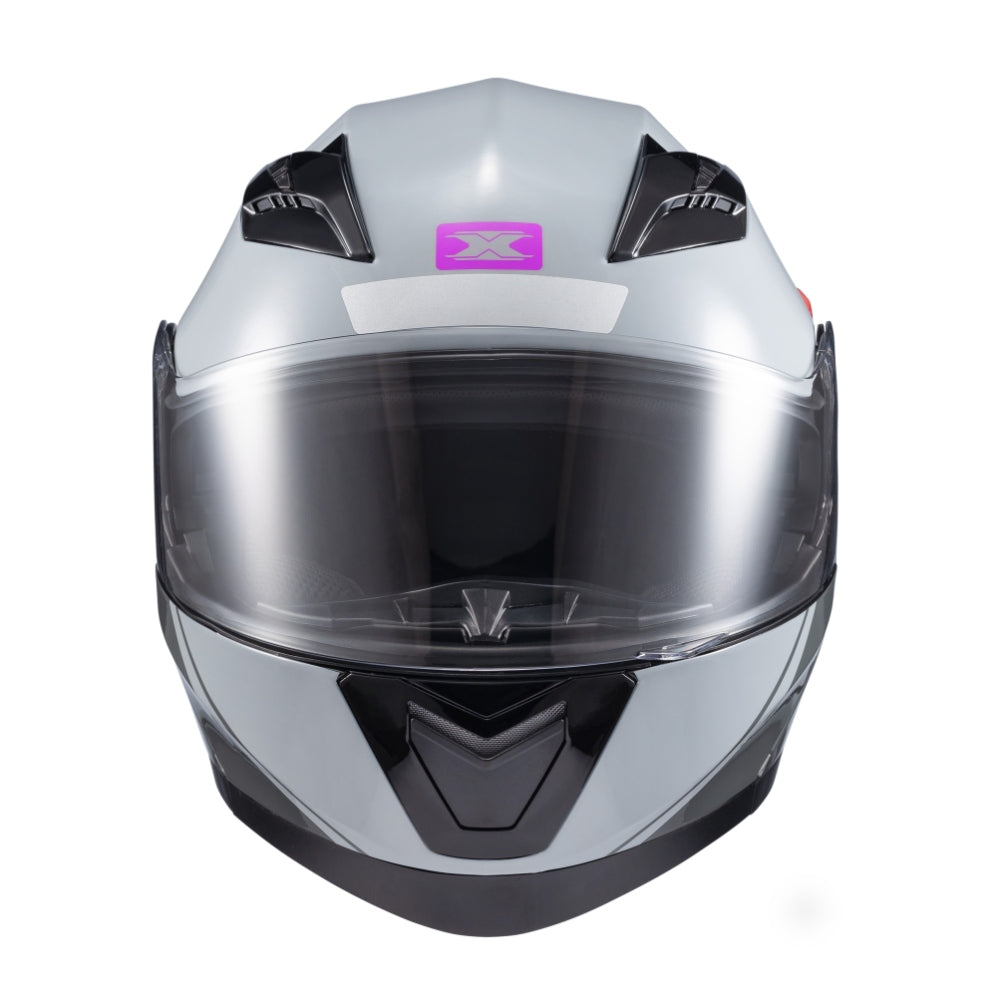 Capacete Texx Escamoteável Gladiator V3 Makan Cinza Rosa Brilho – foto 1