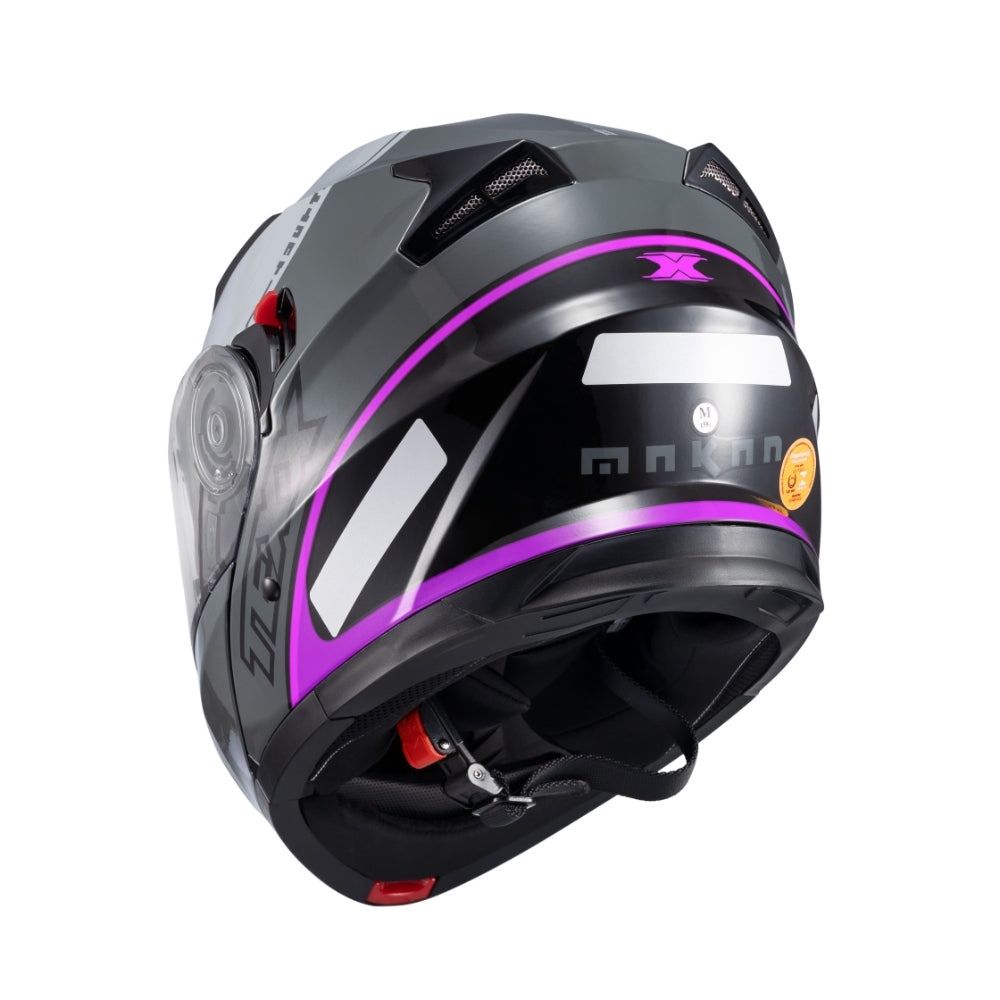 Capacete Texx Escamoteável Gladiator V3 Makan Cinza Rosa Brilho – foto 4
