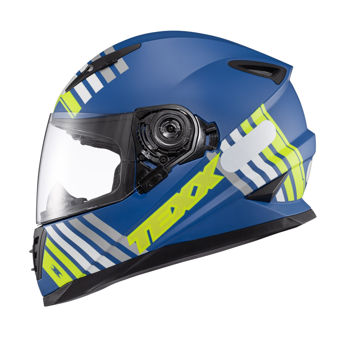 Capacete Texx Fechado Wing Grid Azul Verde Branco – foto 3