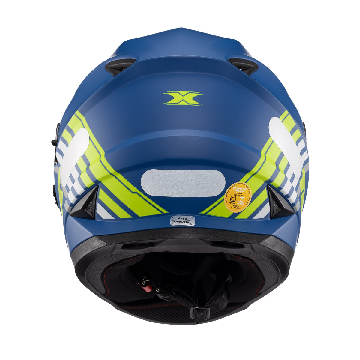 Capacete Texx Fechado Wing Grid Azul Verde Branco – foto 4
