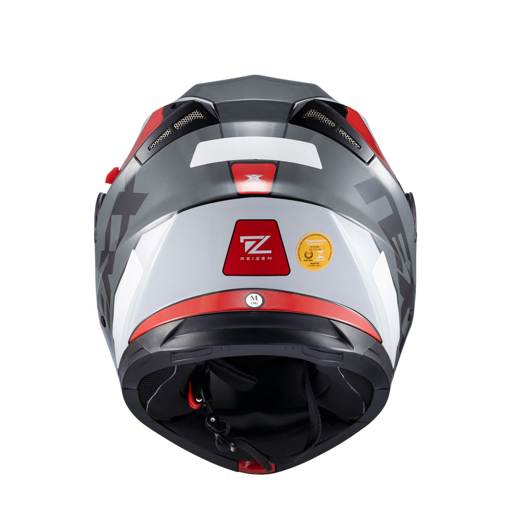 Capacete Texx Escamoteável Gladiator V3 Reisen Vermelho Branco Brilho – foto 5