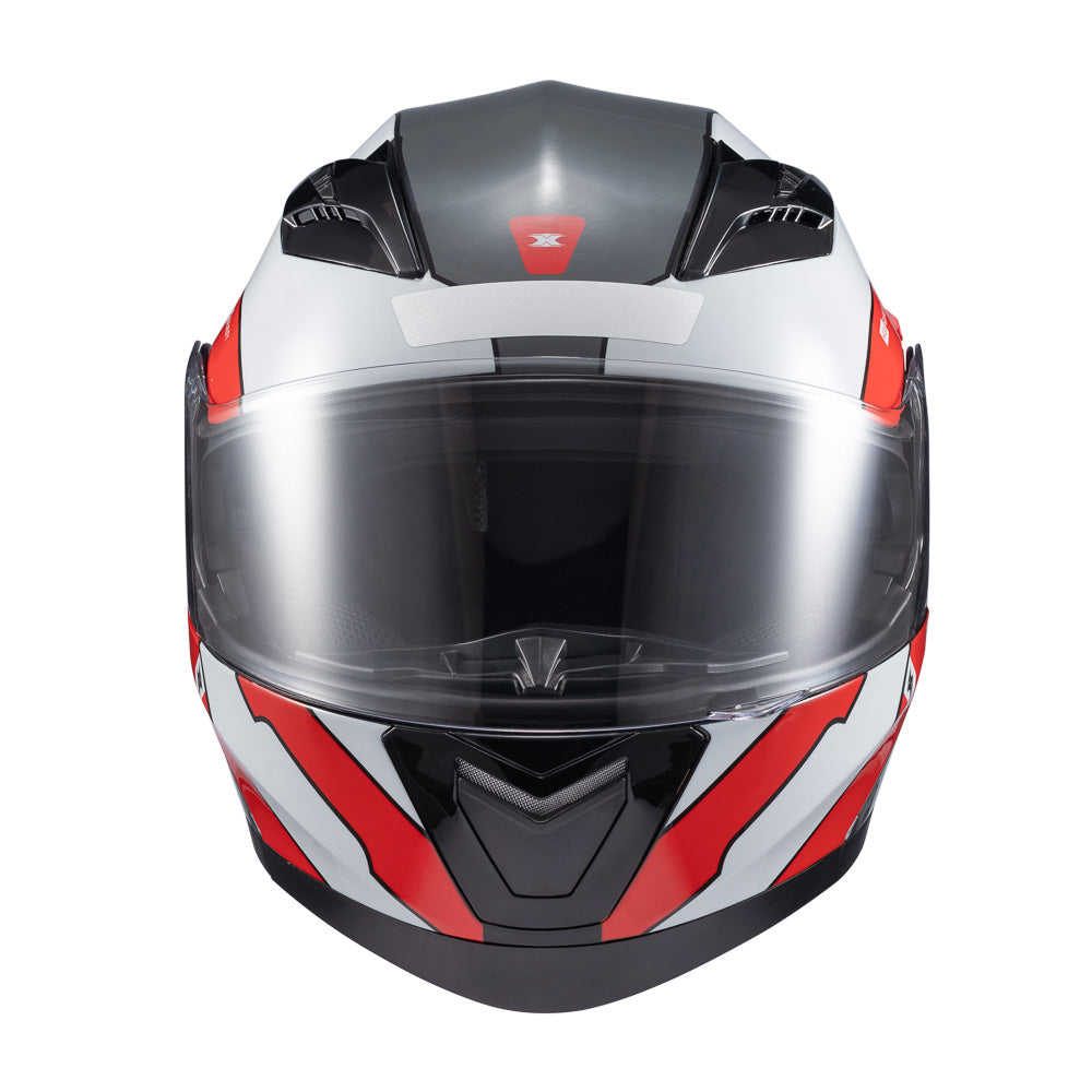 Capacete Texx Escamoteável Gladiator V3 Reisen Vermelho Branco Brilho