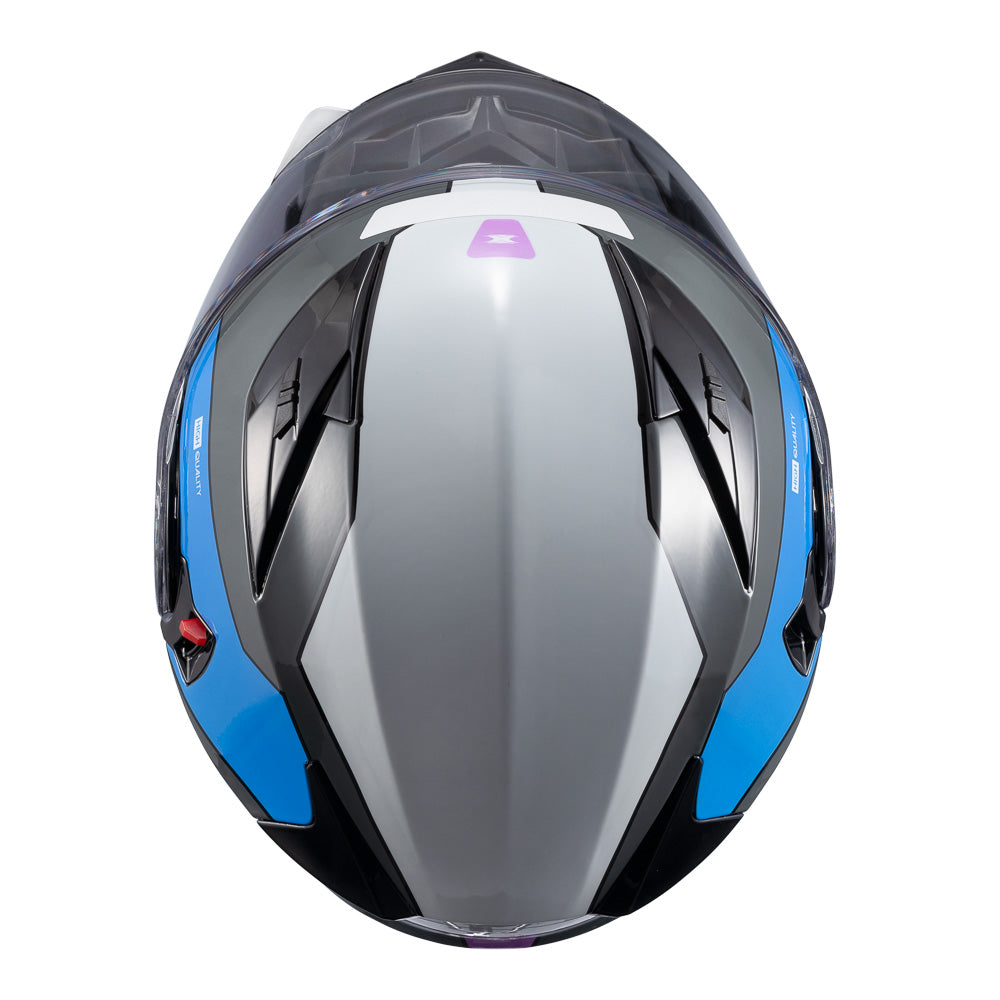 Capacete Texx Escamoteável Gladiator V3 Reisen Azul Rosa Branco Brilho – foto 6