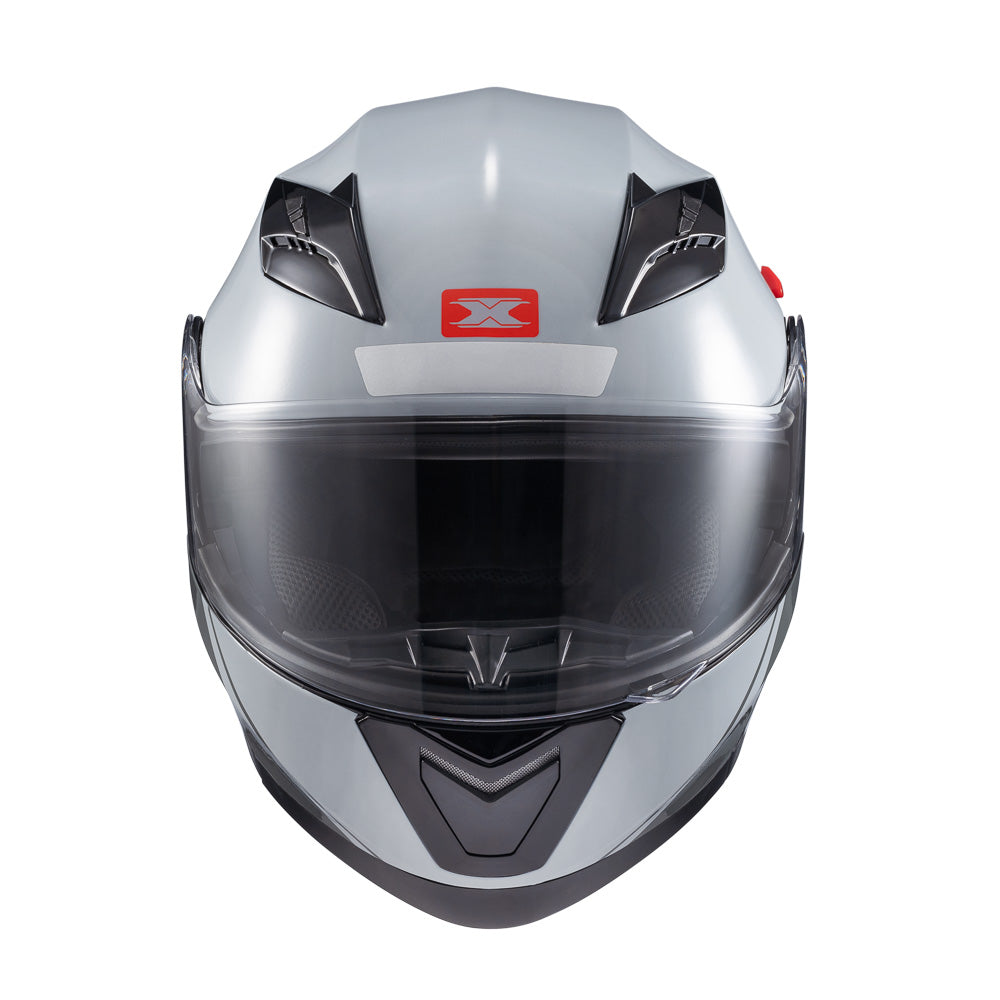 Capacete Texx Escamoteável Gladiator V3 Makan Cinza Vermelho Brilho – foto 2