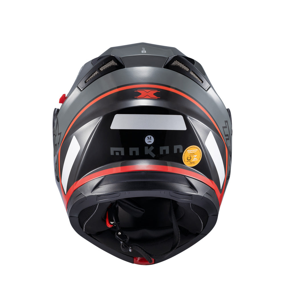 Capacete Texx Escamoteável Gladiator V3 Makan Cinza Vermelho Brilho – foto 5