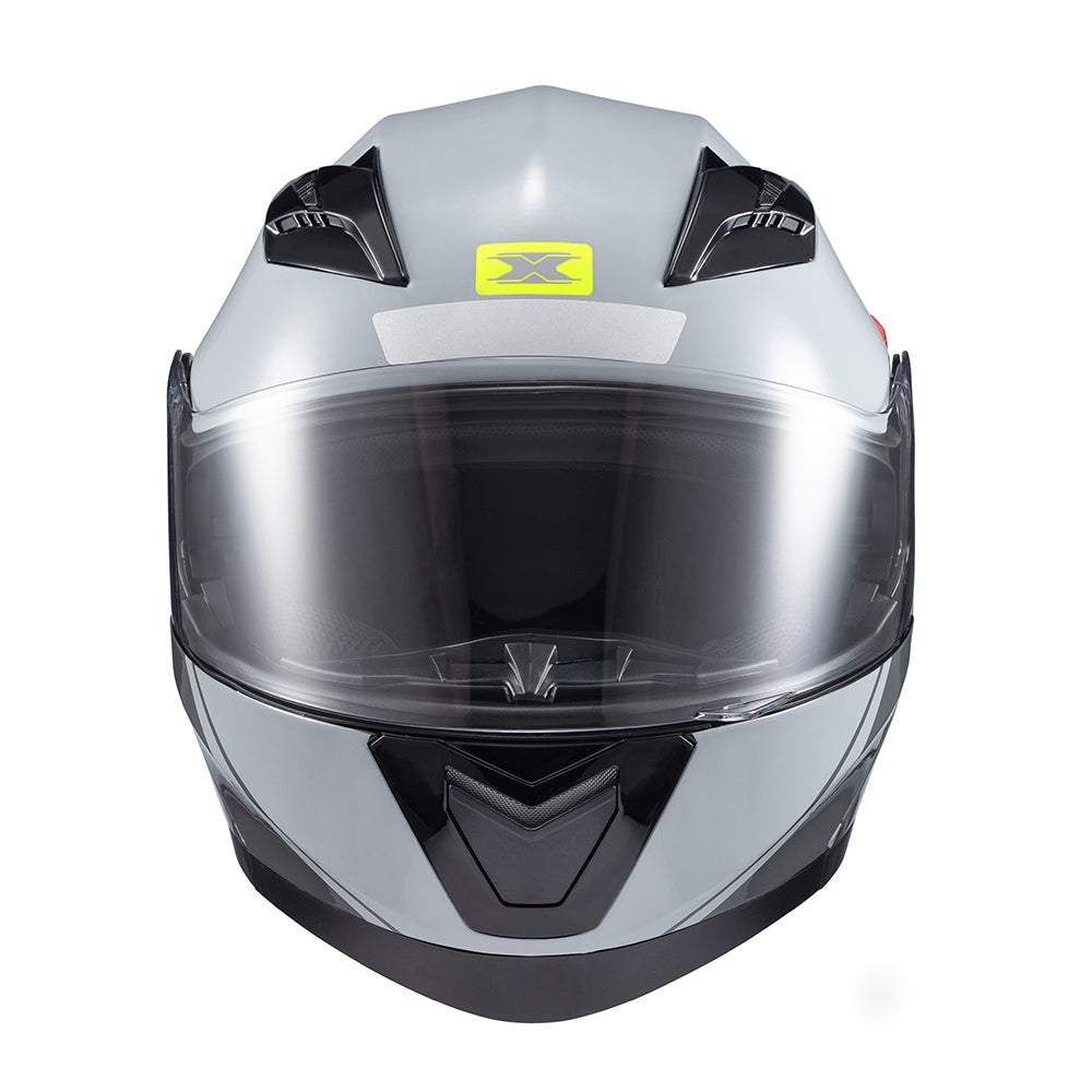 Capacete Texx Escamoteável Gladiator V3 Makan Cinza Verde Brilho – foto 1