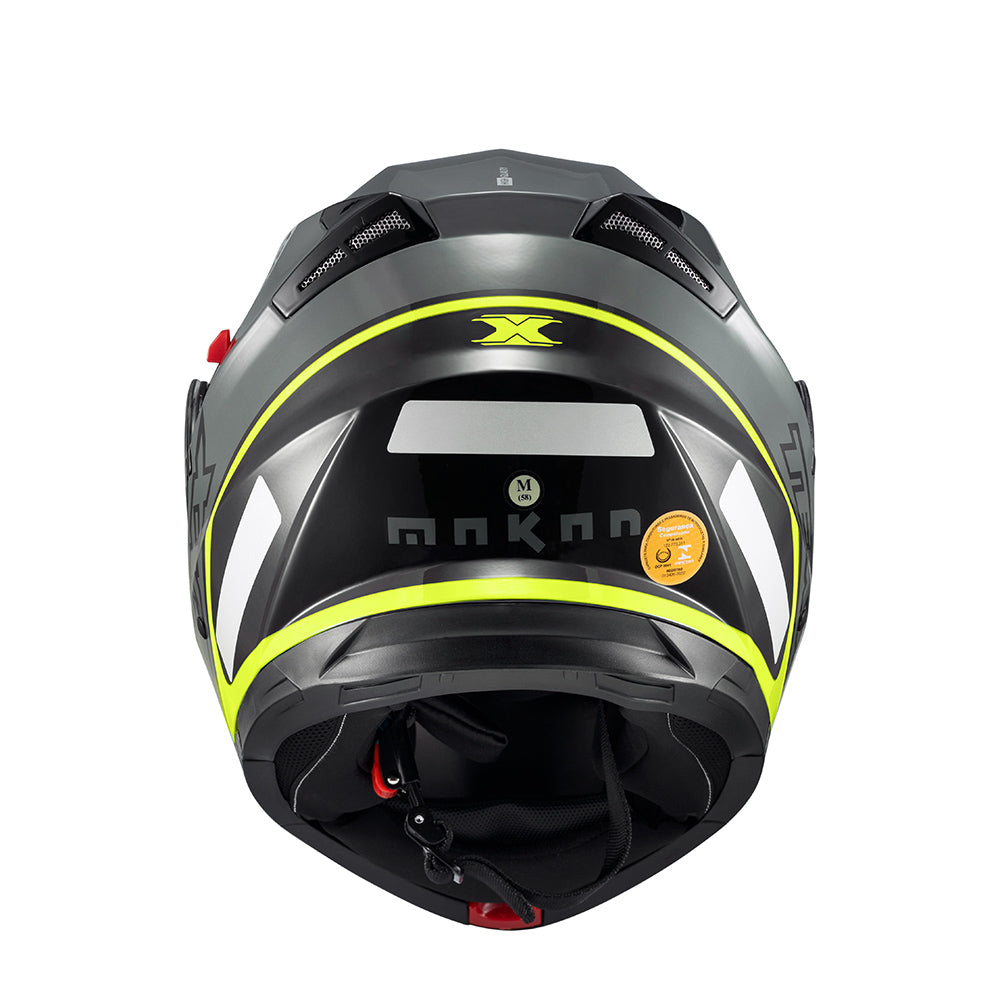 Capacete Texx Escamoteável Gladiator V3 Makan Cinza Verde Brilho – foto 5