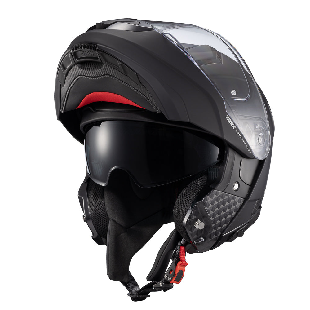 Capacete Texx Escamoteável Kratos Solid Preto Fosco – foto 7