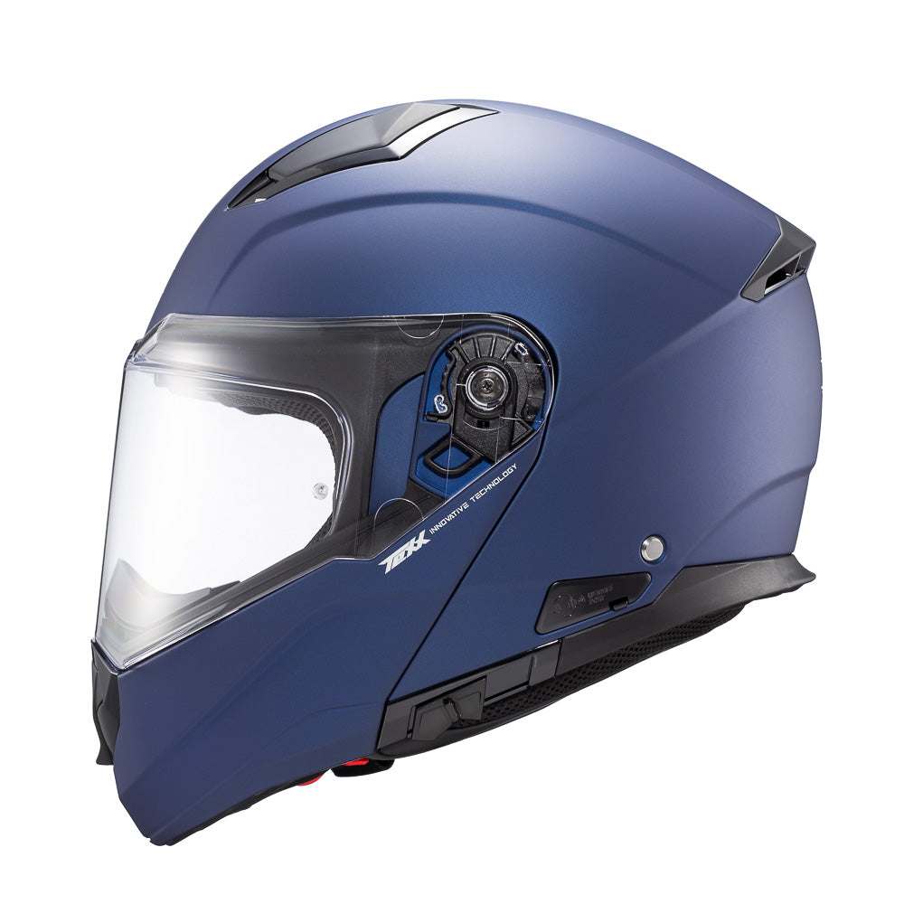 Capacete Texx Escamoteável Kratos Solid Azul Fosco – foto 2