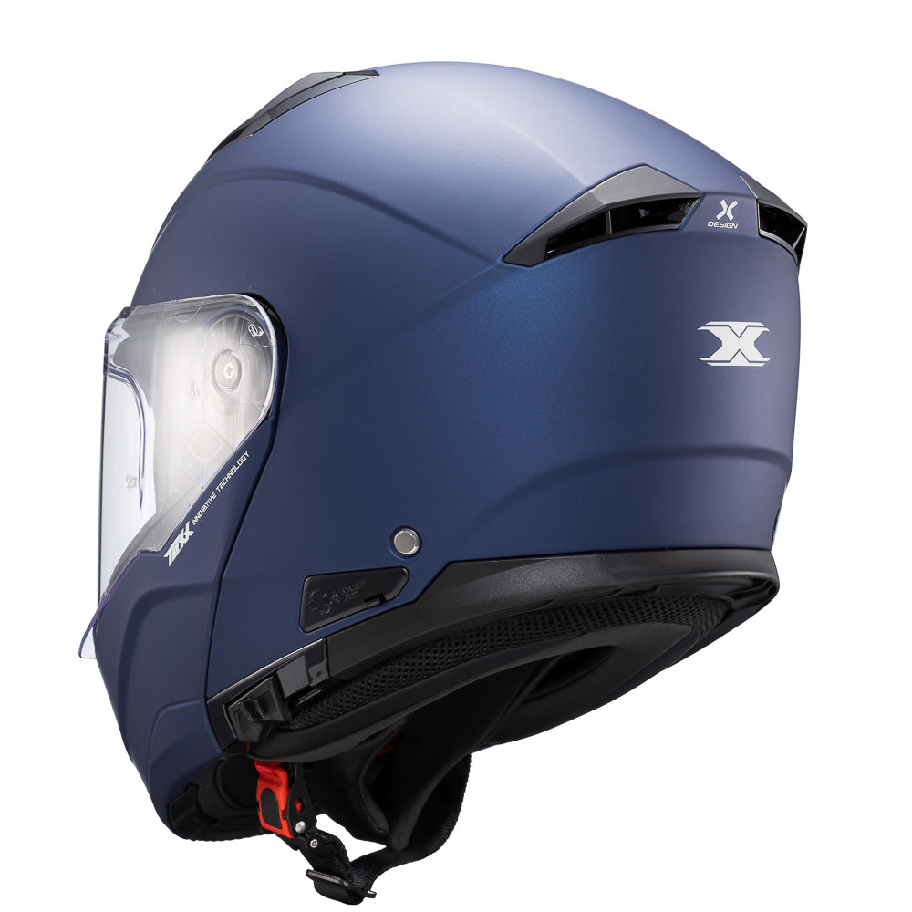 Capacete Texx Escamoteável Kratos Solid Azul Fosco – foto 3