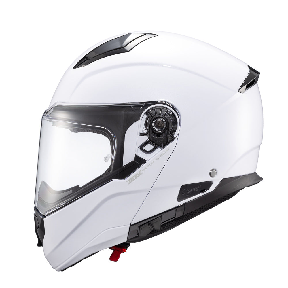 Capacete Texx Escamoteável Kratos Solid Branco Brilho – foto 2