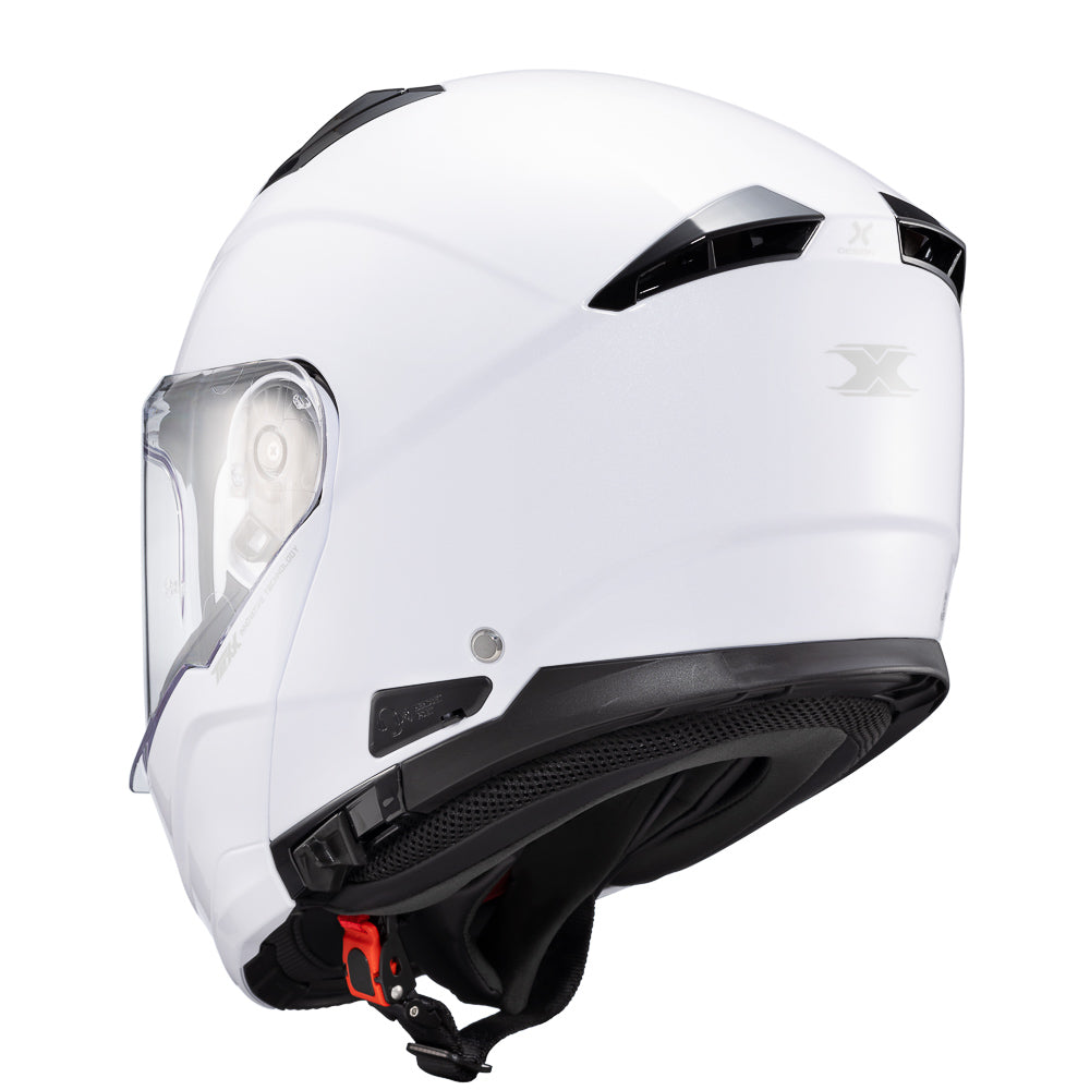 Capacete Texx Escamoteável Kratos Solid Branco Brilho – foto 3