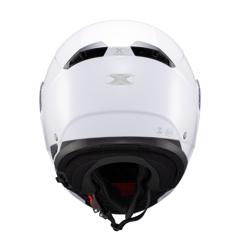 Capacete Texx Escamoteável Kratos Solid Branco Brilho – foto 4