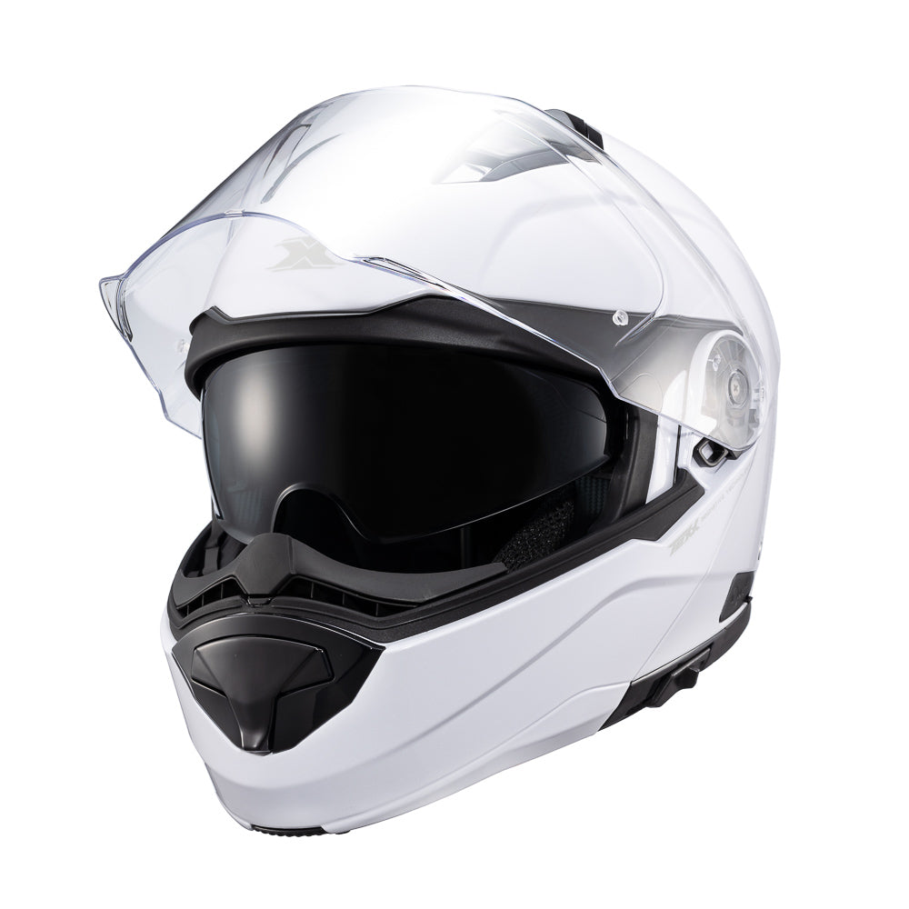 Capacete Texx Escamoteável Kratos Solid Branco Brilho – foto 6