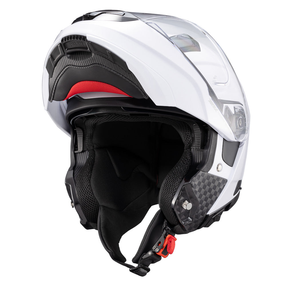 Capacete Texx Escamoteável Kratos Solid Branco Brilho – foto 8