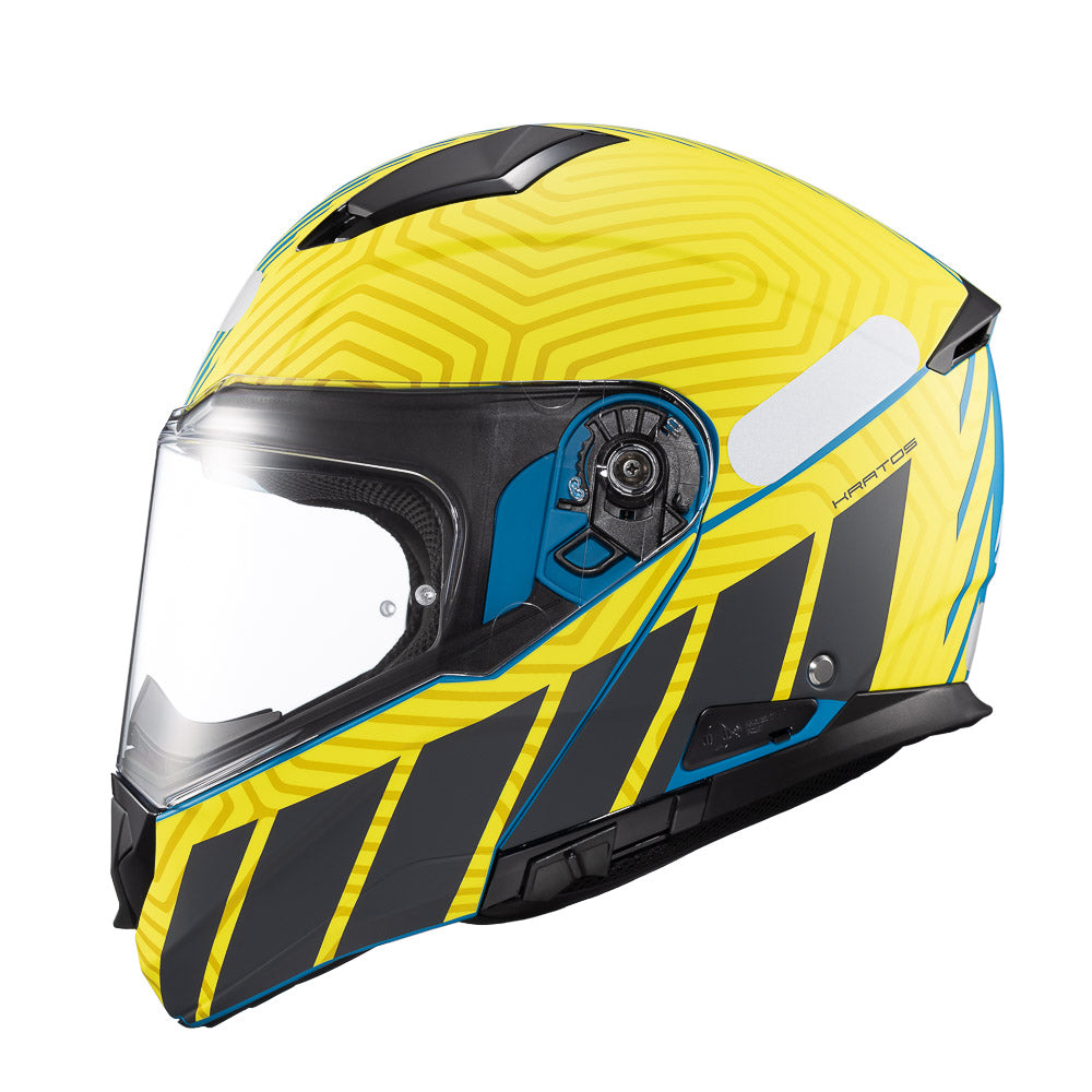 Capacete Texx Escamoteável Kratos Cyber Azul Verde Fosco – foto 1