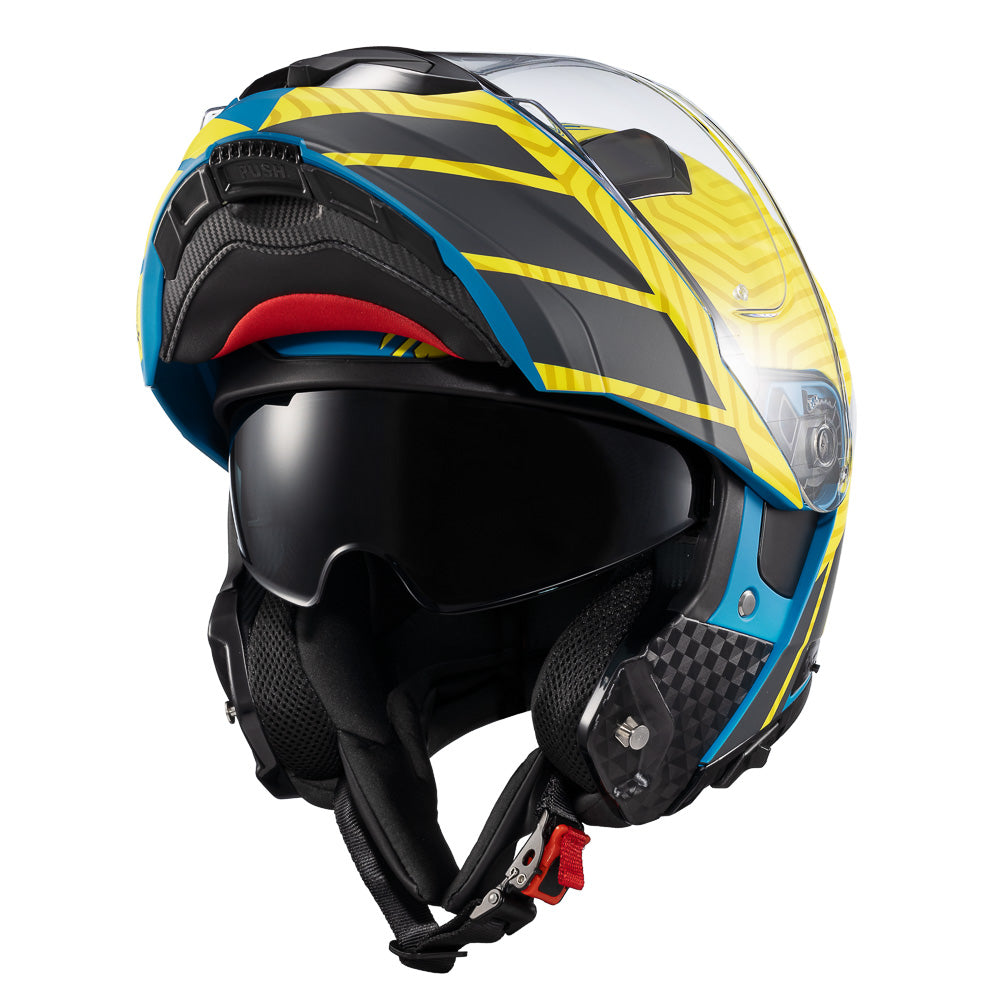 Capacete Texx Escamoteável Kratos Cyber Azul Verde Fosco – foto 7