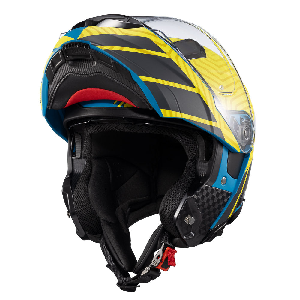 Capacete Texx Escamoteável Kratos Cyber Azul Verde Fosco – foto 8