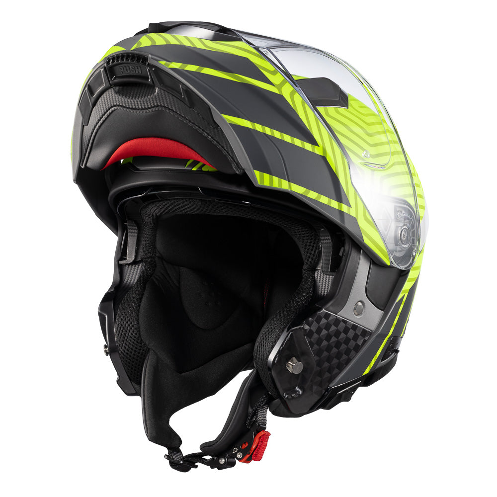 Capacete Texx Escamoteável Kratos Cyber Cinza Verde Fosco – foto 9