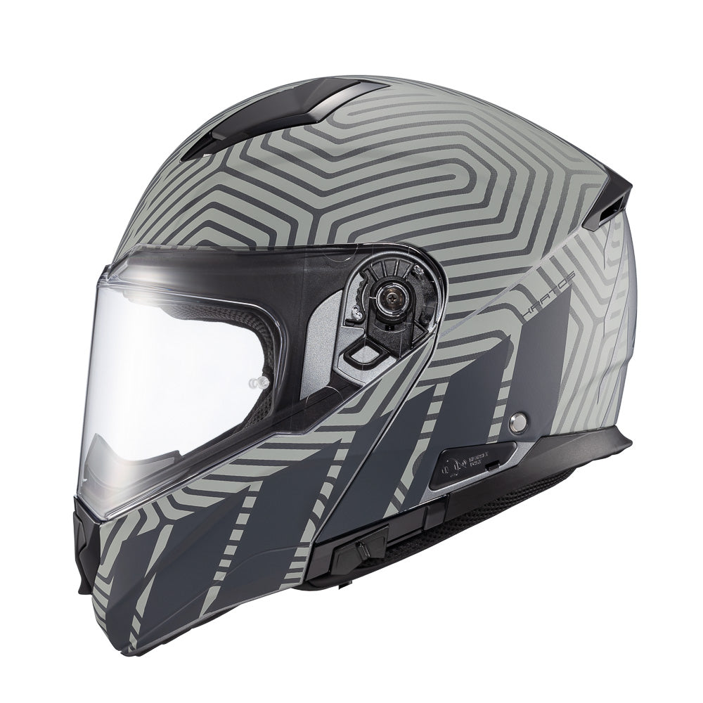 Capacete Texx Escamoteável Kratos Cyber Cinza Fosco – foto 2