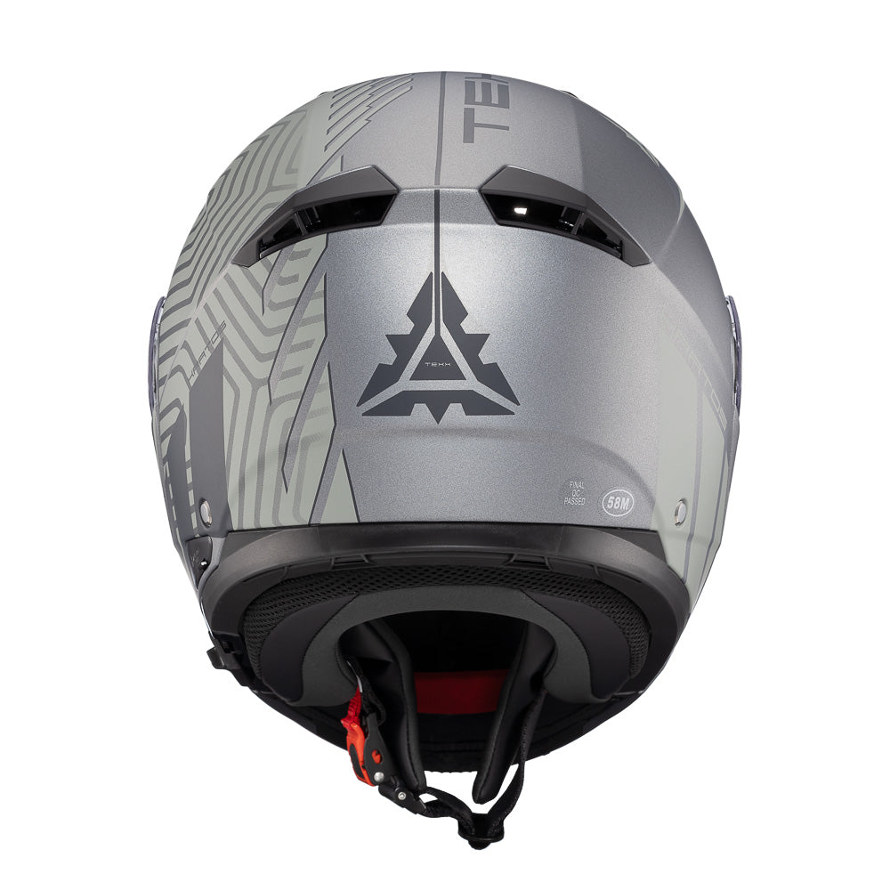 Capacete Texx Escamoteável Kratos Cyber Cinza Fosco – foto 4