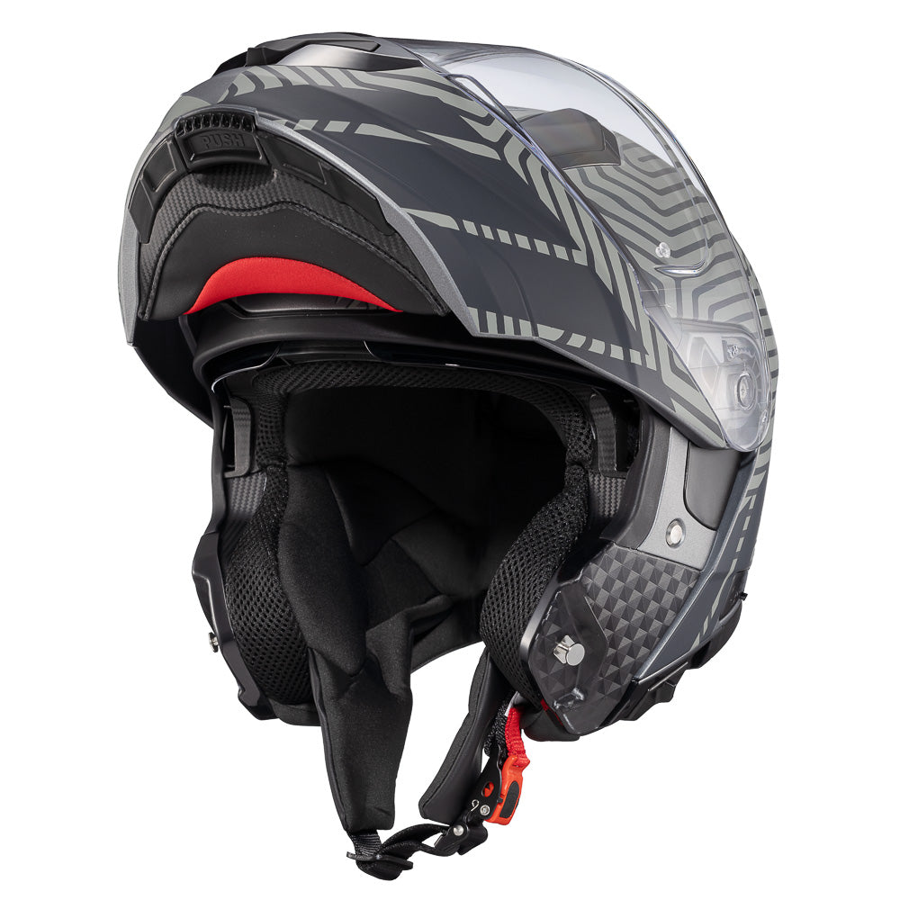 Capacete Texx Escamoteável Kratos Cyber Cinza Fosco – foto 8