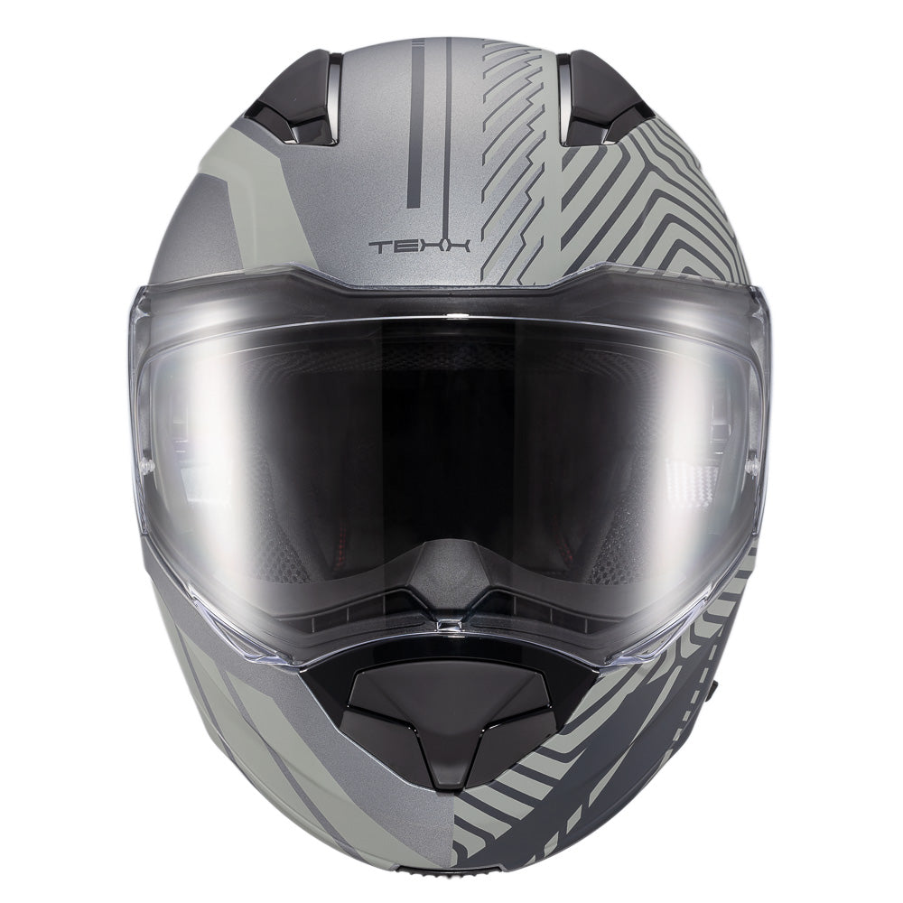 Capacete Texx Escamoteável Kratos Cyber Cinza Fosco – foto 10