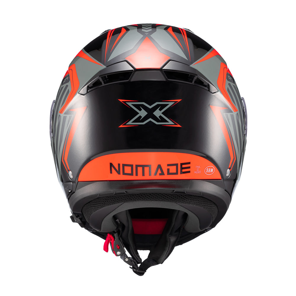 Capacete Texx Escamoteável Kratos Nomade Preto Vermelho Cinza Brilho – foto 4