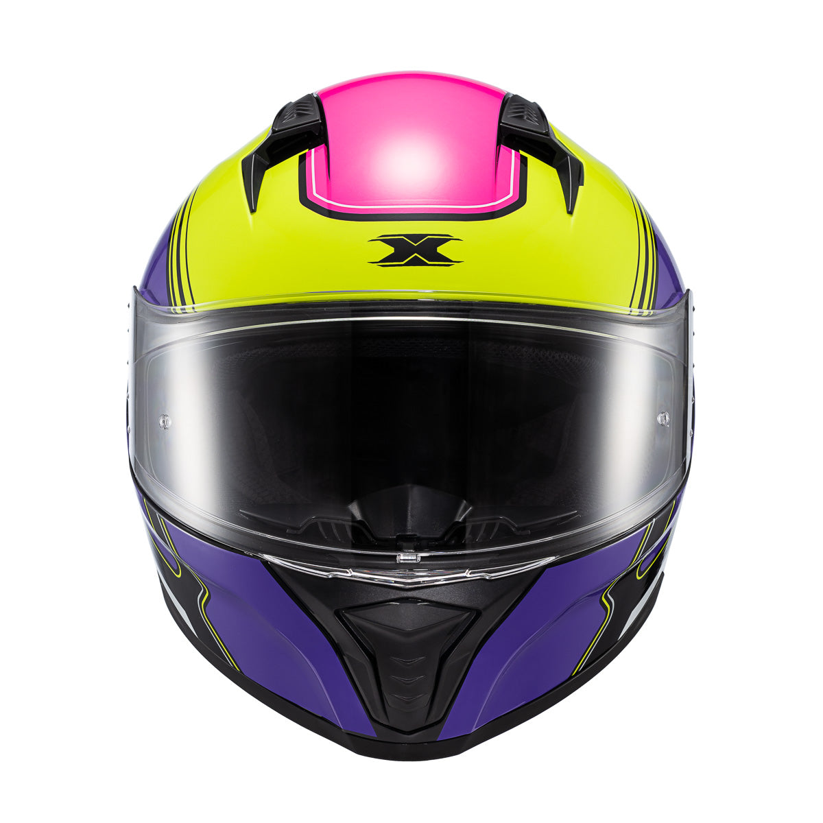 Capacete Texx Fecha Raptor Hornet Verde ROX Branco Rosa Brilho – foto 1