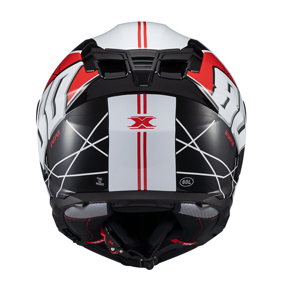 Capacete Texx Fecha Kaiman Vector Vermelho Preto Branco Brilho – foto 4