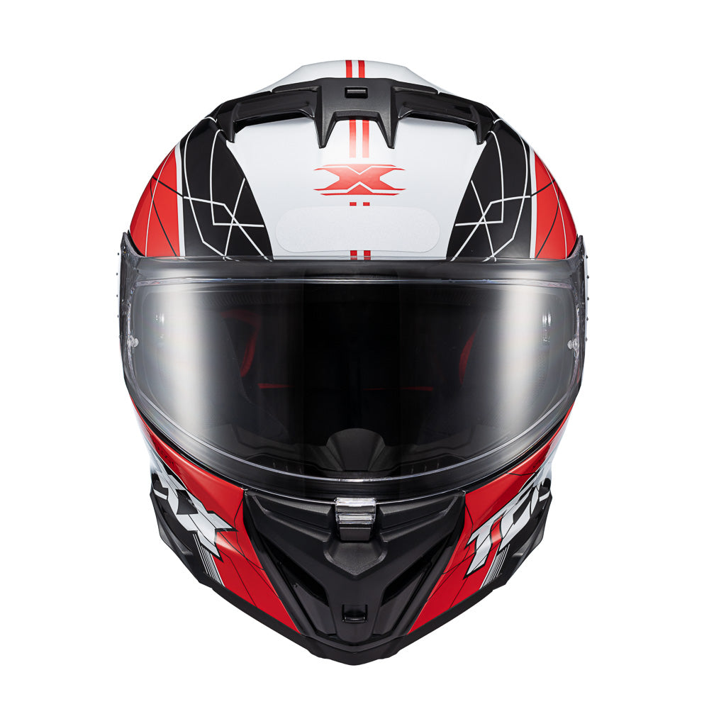 Capacete Texx Fecha Kaiman Vector Vermelho Preto Branco Brilho – foto 8