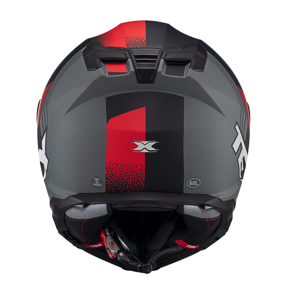 Capacete Texx Fecha Kaiman Track Vermelho Preto Cinza Fosco – foto 4