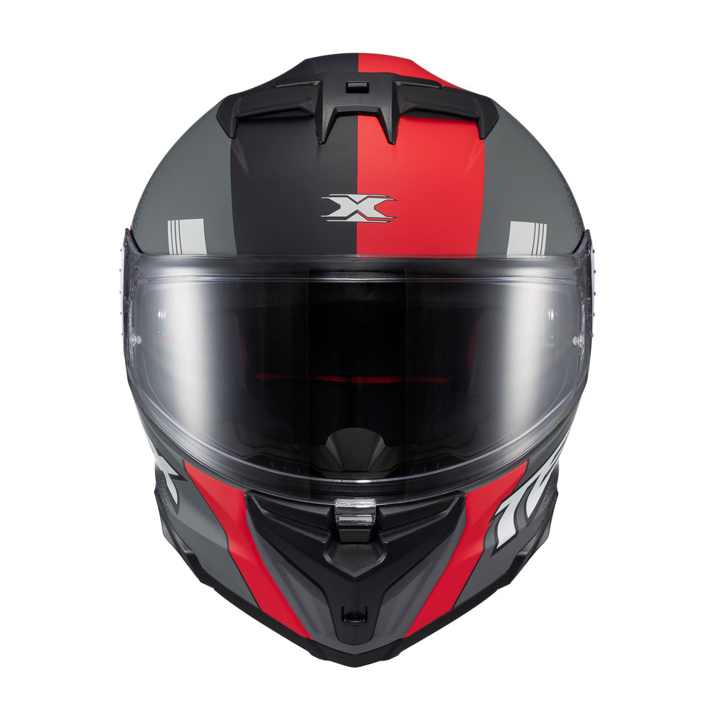 Capacete Texx Fecha Kaiman Track Vermelho Preto Cinza Fosco