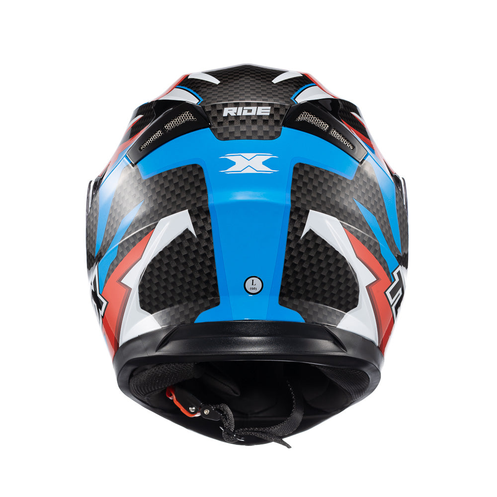 Capacete Texx Strike Ride Azul Vermelho Branco Preto Brilho – foto 4