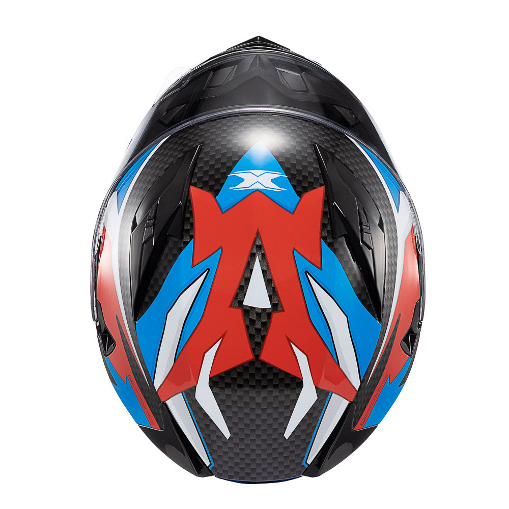 Capacete Texx Strike Ride Azul Vermelho Branco Preto Brilho – foto 7