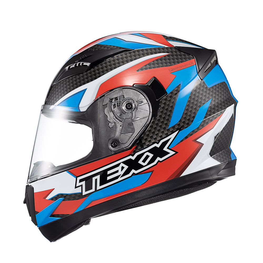 Capacete Texx Strike Ride Azul Vermelho Branco Preto Brilho – foto 9