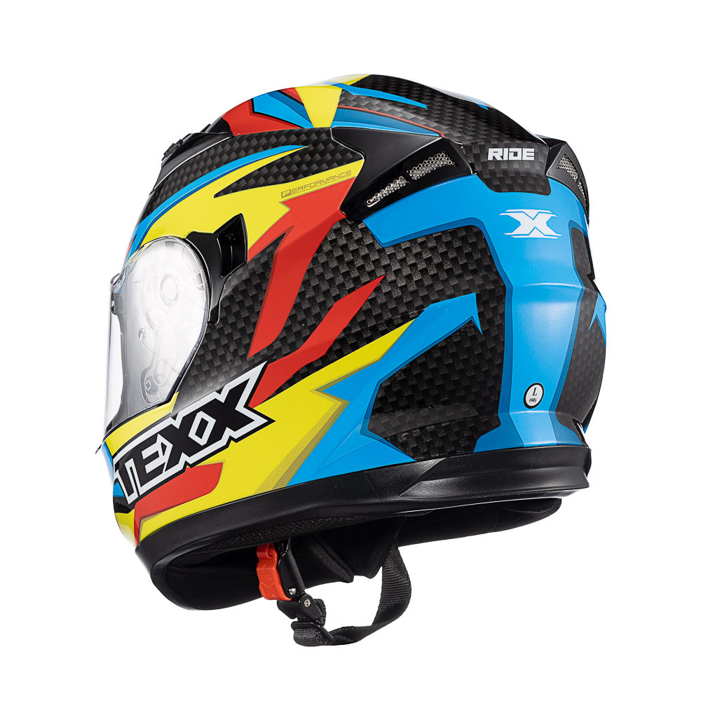Capacete Texx Strike Ride Azul Verde Vermelho Preto Brilho – foto 3