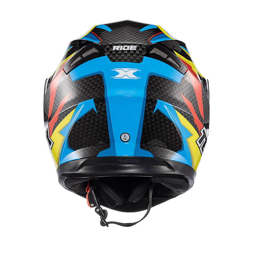 Capacete Texx Strike Ride Azul Verde Vermelho Preto Brilho – foto 4