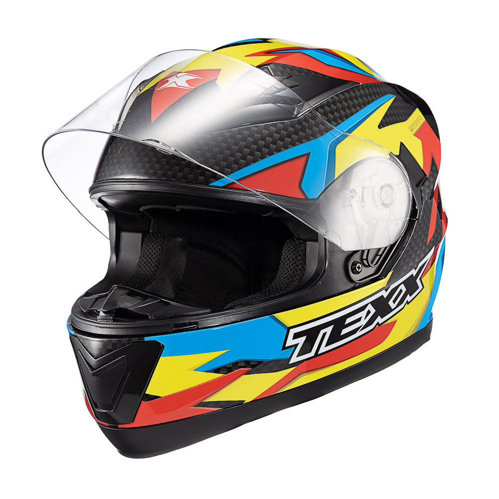 Capacete Texx Strike Ride Azul Verde Vermelho Preto Brilho – foto 6