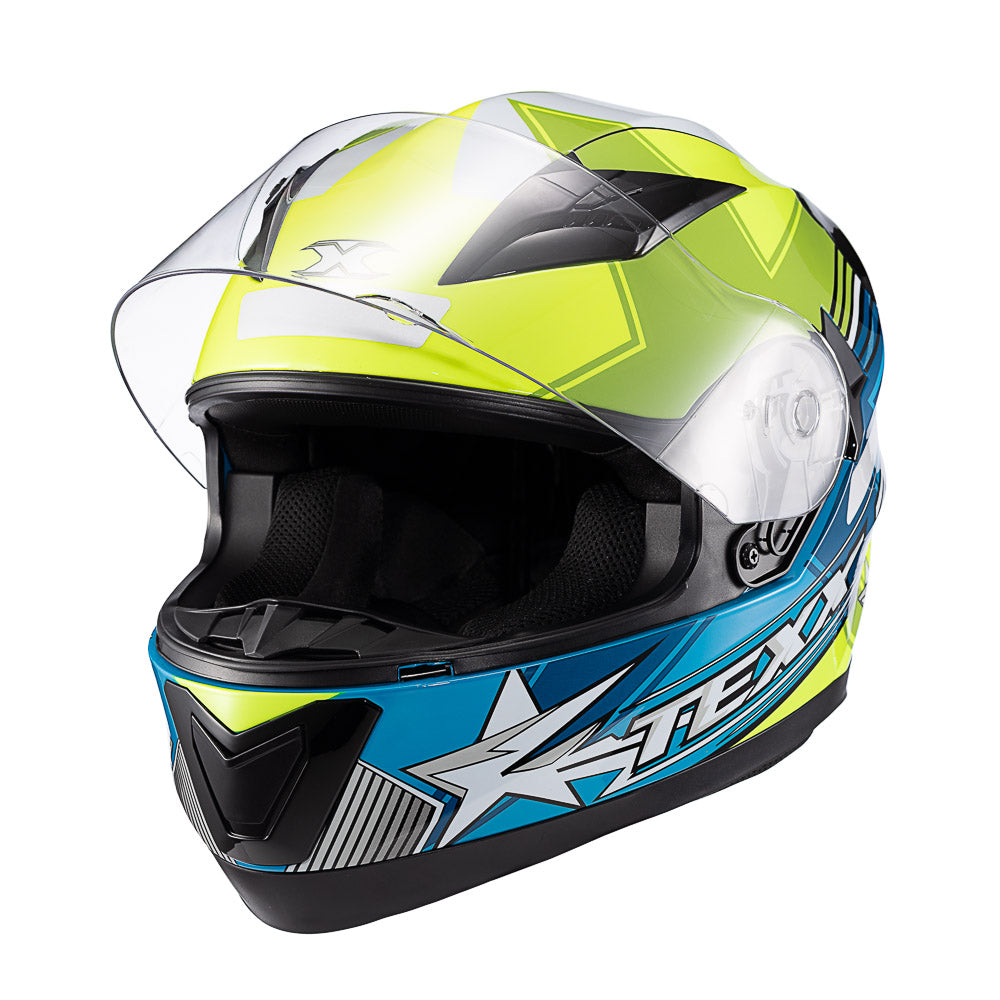 Capacete Texx Strike Superstar Verde Azul Branco Brilho – foto 6