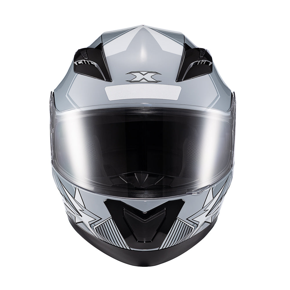 Capacete Texx Strike Superstar Cinza Vermelho Branco Brilho – foto 8