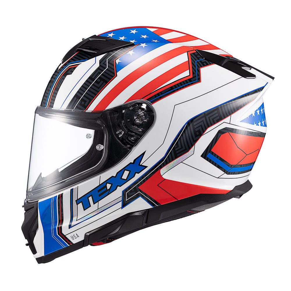 Capacete Texx Fechado Kaiman Flag USA Brilho – foto 2