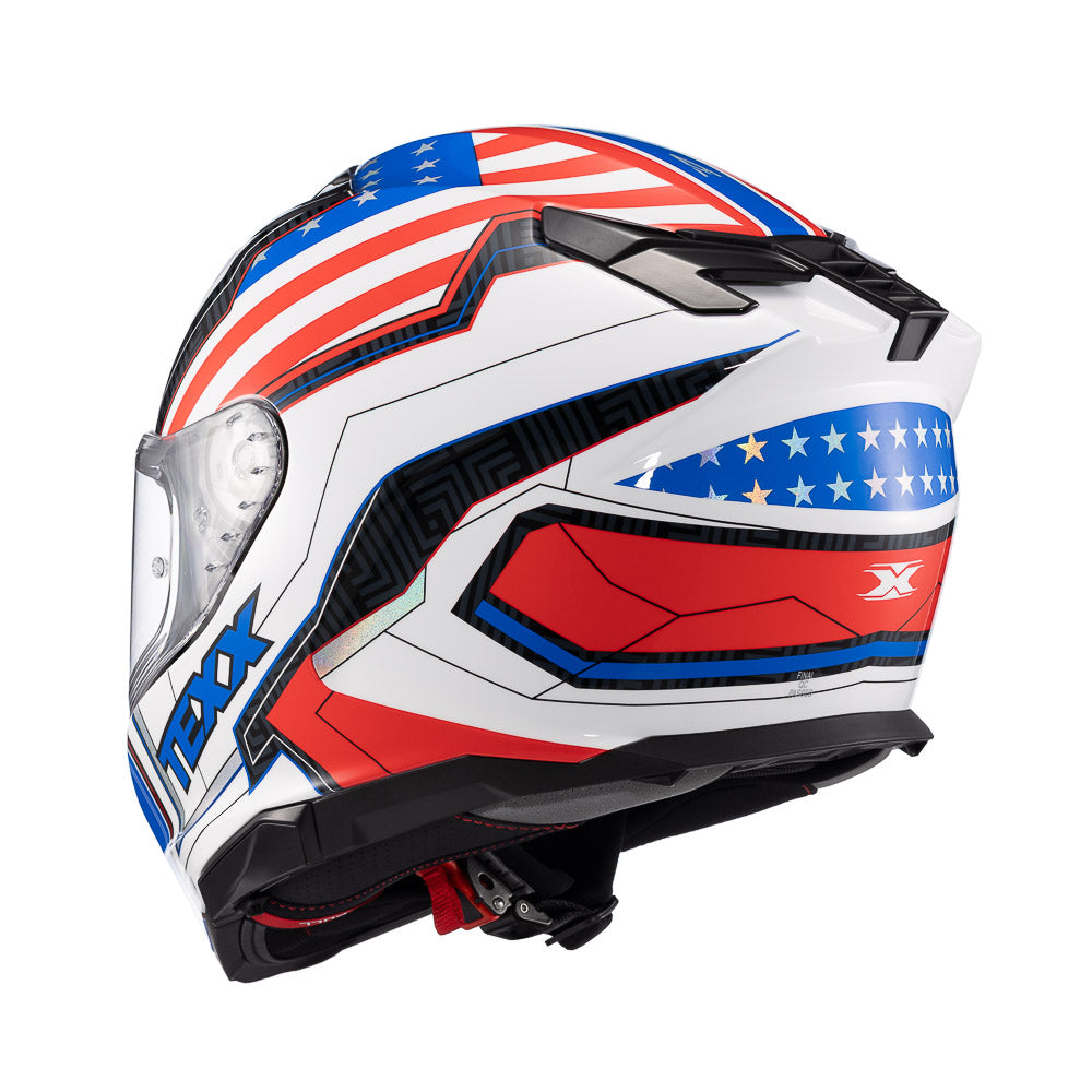 Capacete Texx Fechado Kaiman Flag USA Brilho – foto 3