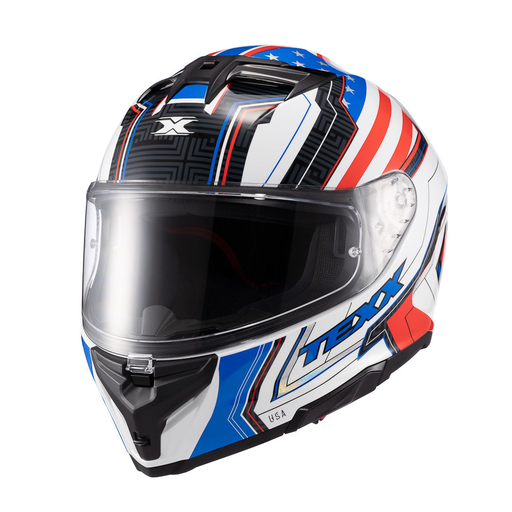 Capacete Texx Fechado Kaiman Flag USA Brilho – foto 5
