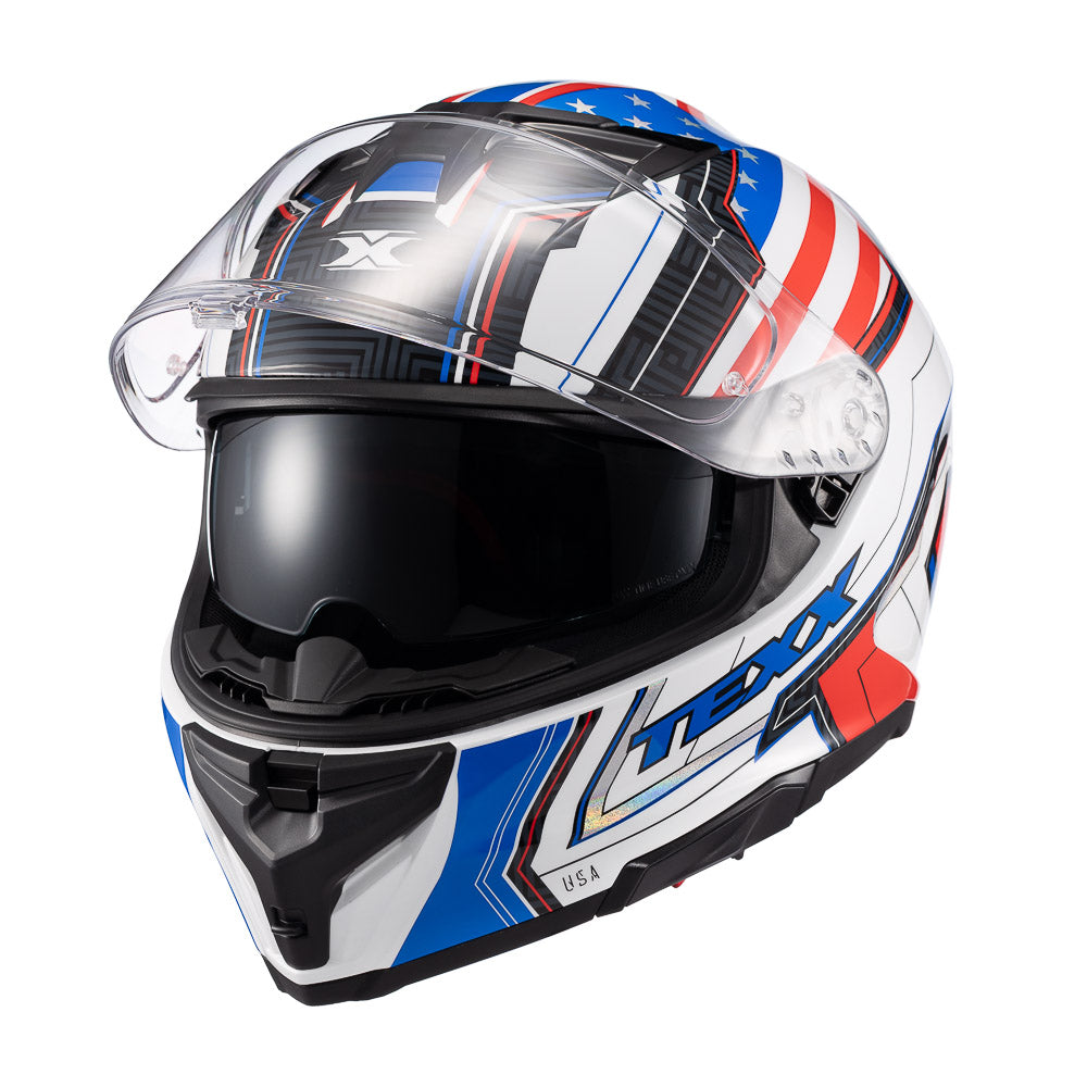 Capacete Texx Fechado Kaiman Flag USA Brilho – foto 6