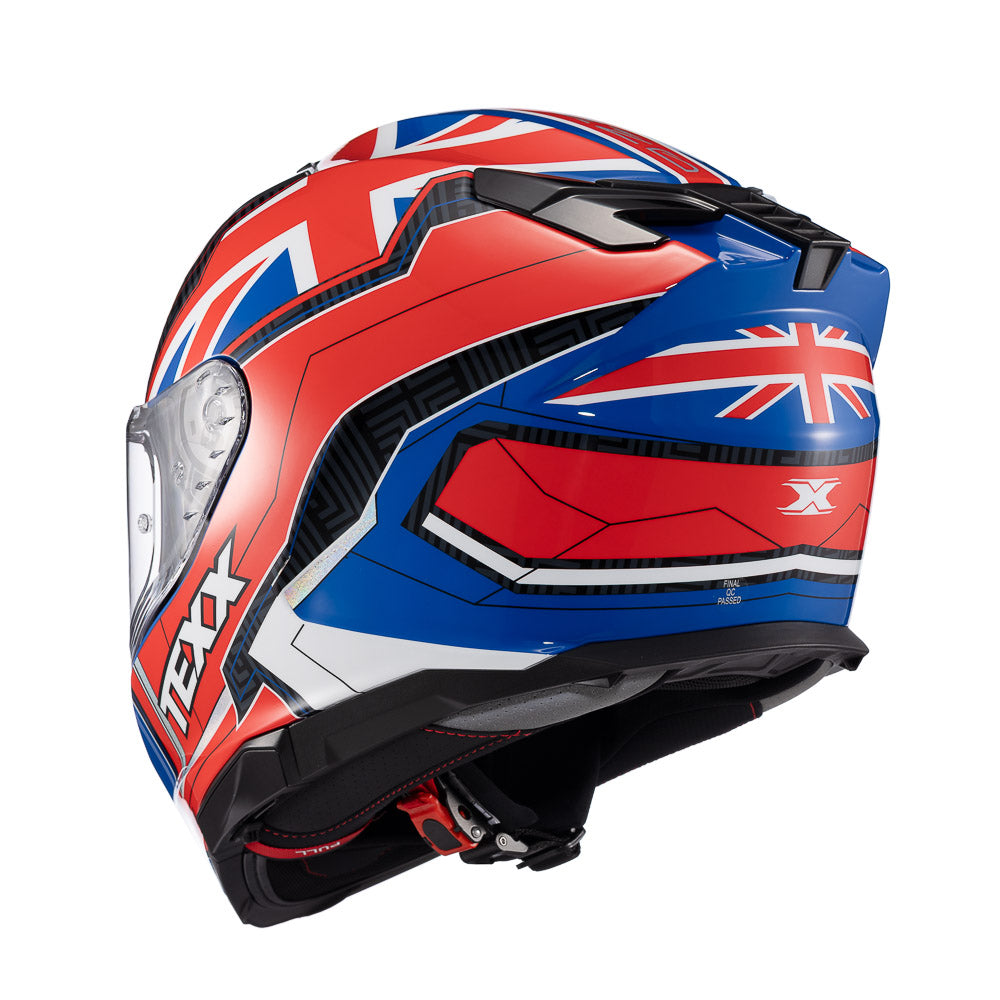 Capacete Texx Fechado Kaiman Flag UK Inglaterra Brilho – foto 3