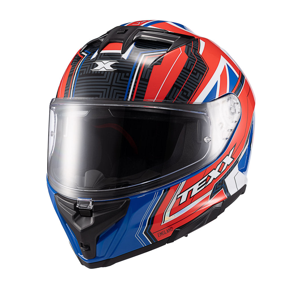 Capacete Texx Fechado Kaiman Flag UK Inglaterra Brilho – foto 5